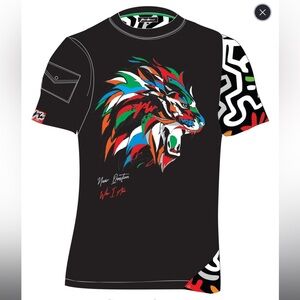 Positive Wear Mens Black Lion Large Print T-Shirt Designer